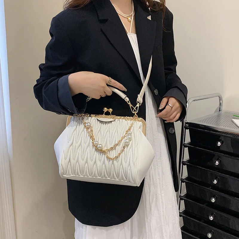 Crossbody Bag Women Handbags Women's Fashion Chain Shoulder Kiss Lock Shell Clip Crossbody Prom Clutch Handbags And Purse