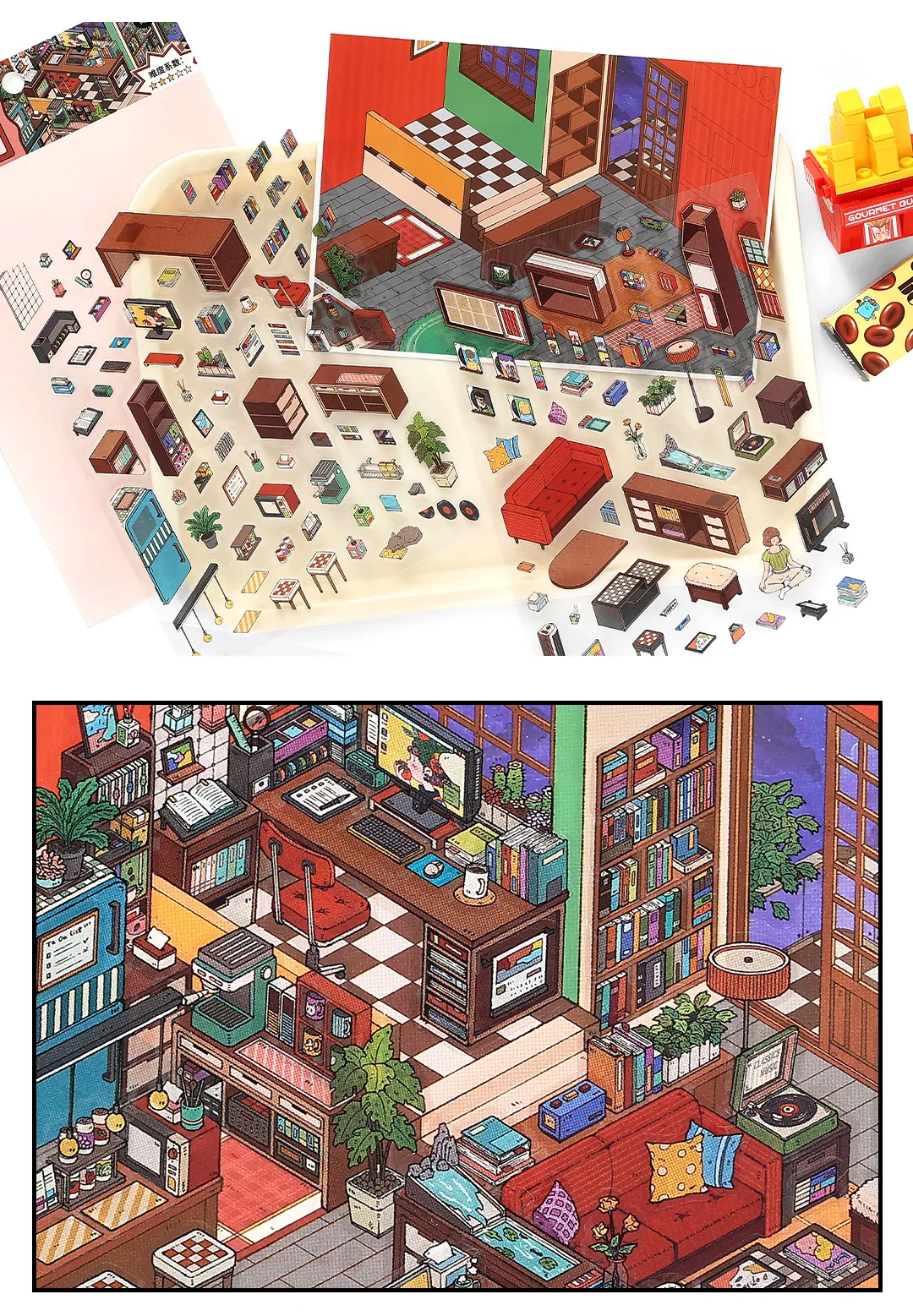 Kawaii Freizeit Suite 3D Home Diary Landschaft Aufkleber DIY Taschenkabine Szene Weihnachtsgeschenke ﻿ – Detail 10