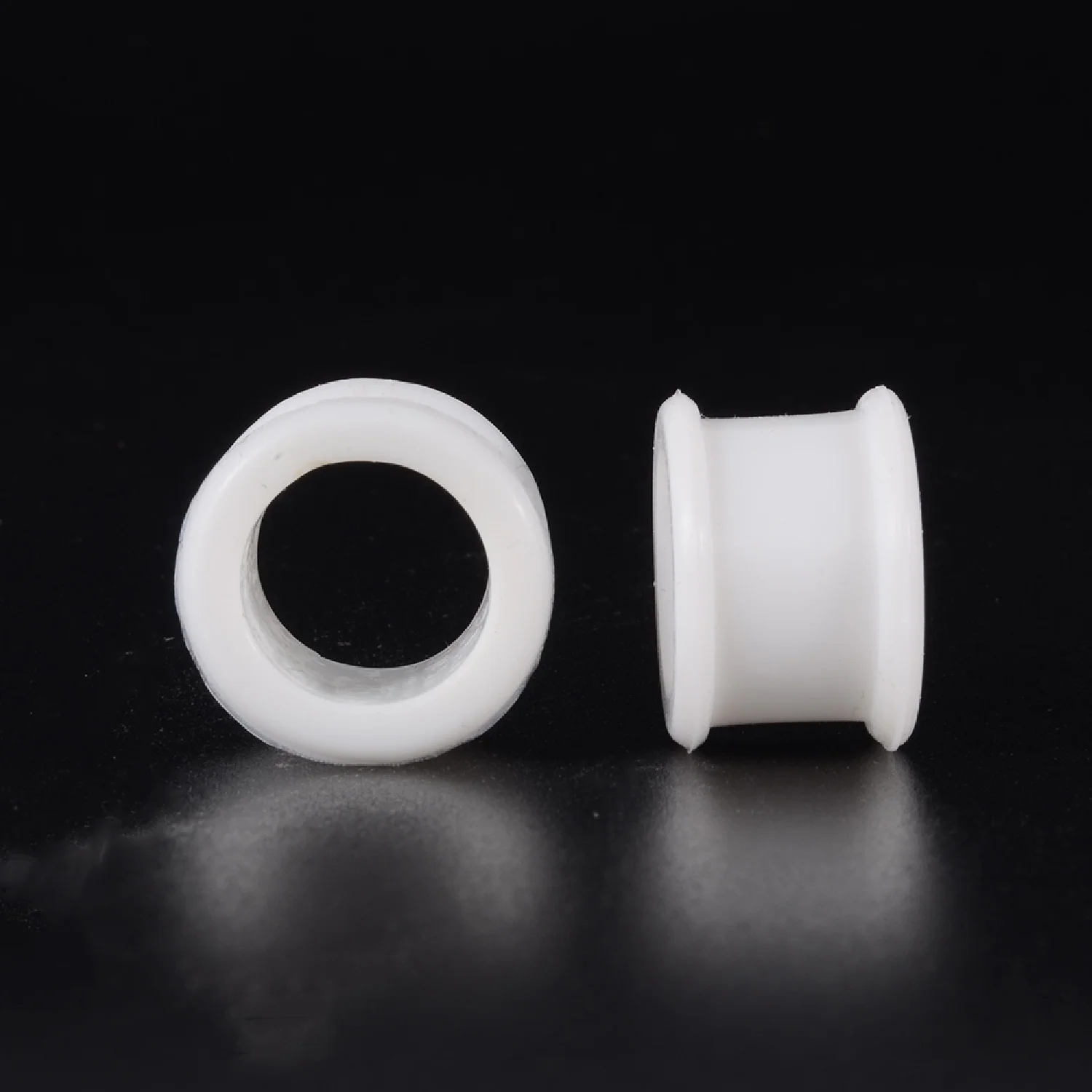 1Pair 3mm-48mm große Größe hohle schwarze Silikon flexible doppelte Flared Fleisch Ohr Tunnel Stecker Gauge Expander Tragen Schmuck – Detail 1