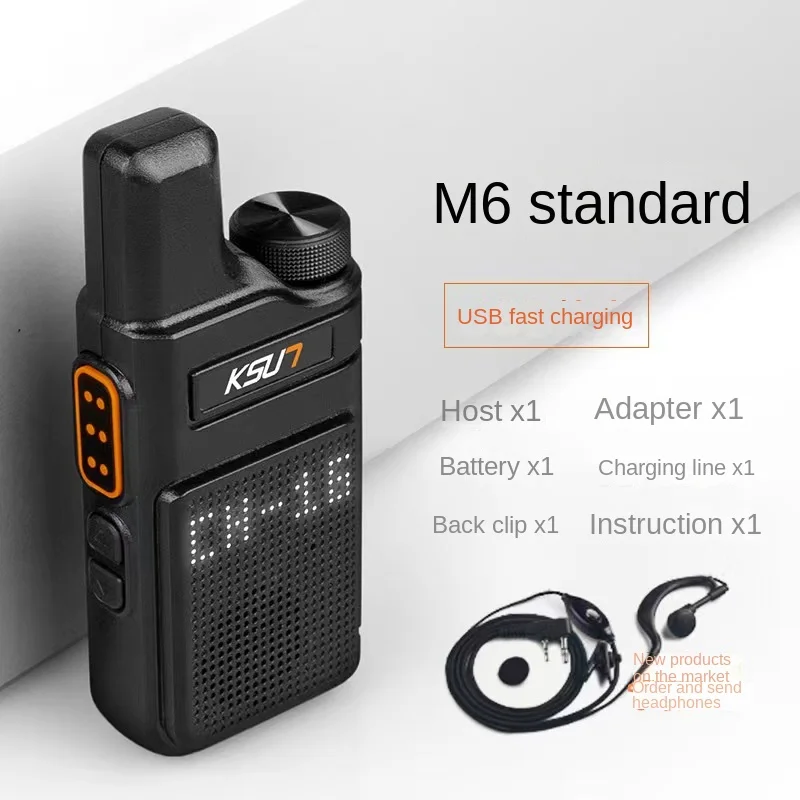 KSUN M6 Portable Walkie Talkie, Mini Communication Radio, Professional Walkie Talkie  Two Way Radio Transceiver, High Power