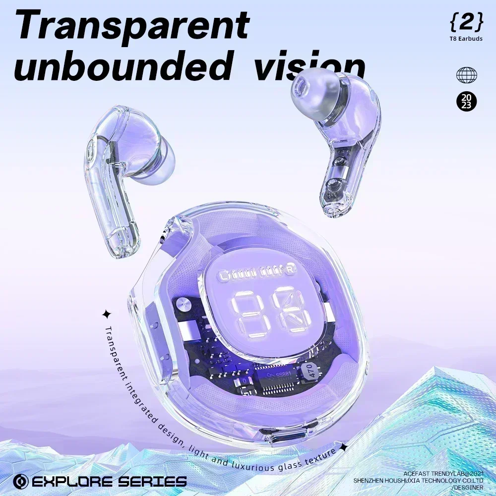 NEW T8 TWS Wireless Earphone Bluetooth 5.3 Headphones Sport Gaming Headsets Noise Reduction Earbuds Bass Touch Control for phone 2