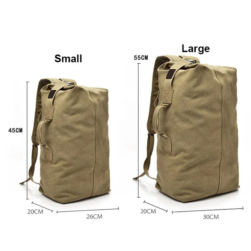 Outdoor Travel Bag Backpack Fashion Large Capacity Rucksack Man Light weight Male Luggage Canvas Bucket Shoulder Bags for Men - 3