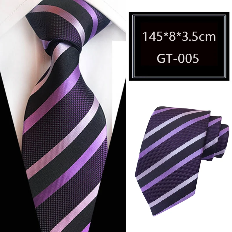 Luxus 8CM Herren Krawatte Streifen Gestreifte Krawatte Für Mann Bräutigam Jacquard Gewebte Krawatte Für Business Hochzeit Party – Detail 8
