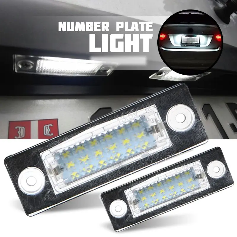 2x License Number Plate Light Lamp 18led For Vw Caddy Transporter T5