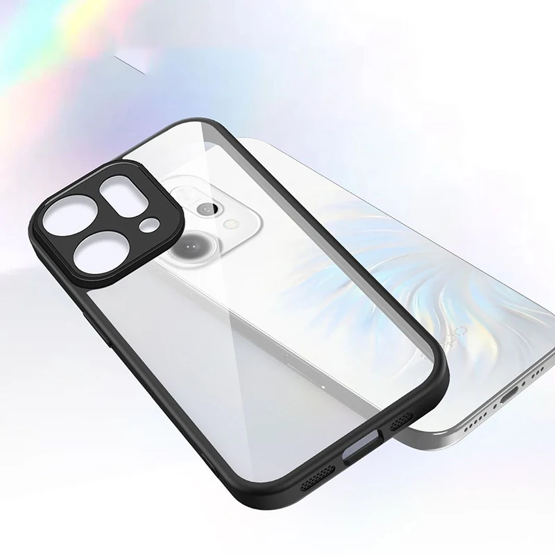 Durable Transparent Silicone Shockproof Phone Case with TPU Bumper and PC Back