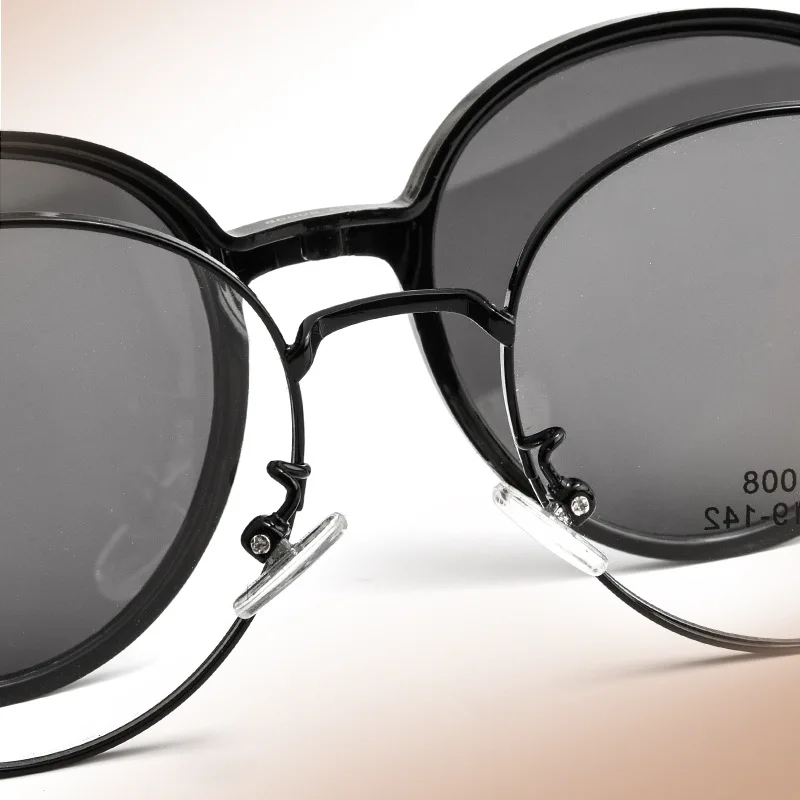 Women Polarized Clip On Sunglasses Fashion Round Titanium Alloy Optical Glasses Frame Female Sunshades Eyewear protective sunglasses protective glasses