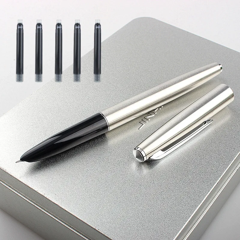 

Ручка перьевая Jinhao из серебристой стали, 0,38 мм