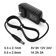 범용 전원 어댑터 AC100-240V, LED 조명 TV용 전원 공급 장치 충전기, DC 5V, 9V, 12V, 24V, 1A, 2A, 3A, 5.5x2.1-2.5mm, EU US AU UK