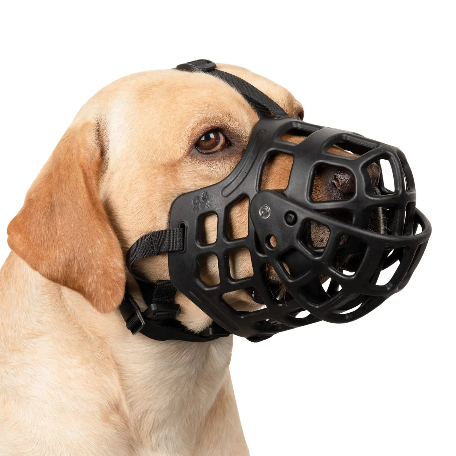 Dog Basket Muzzle with Movable Cover, Soft Cage Prevents Biting, Chewing, Scavenging and Licking Grooming, Training