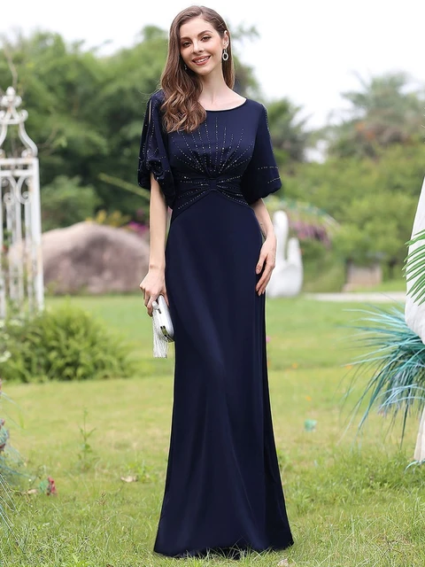 Amazon.com: Ever-Pretty Women's Sequin V-Neck line Short Sleeves Empire  Waist Maxi Evening Dress Formal Dress Black US24 : Clothing, Shoes & Jewelry