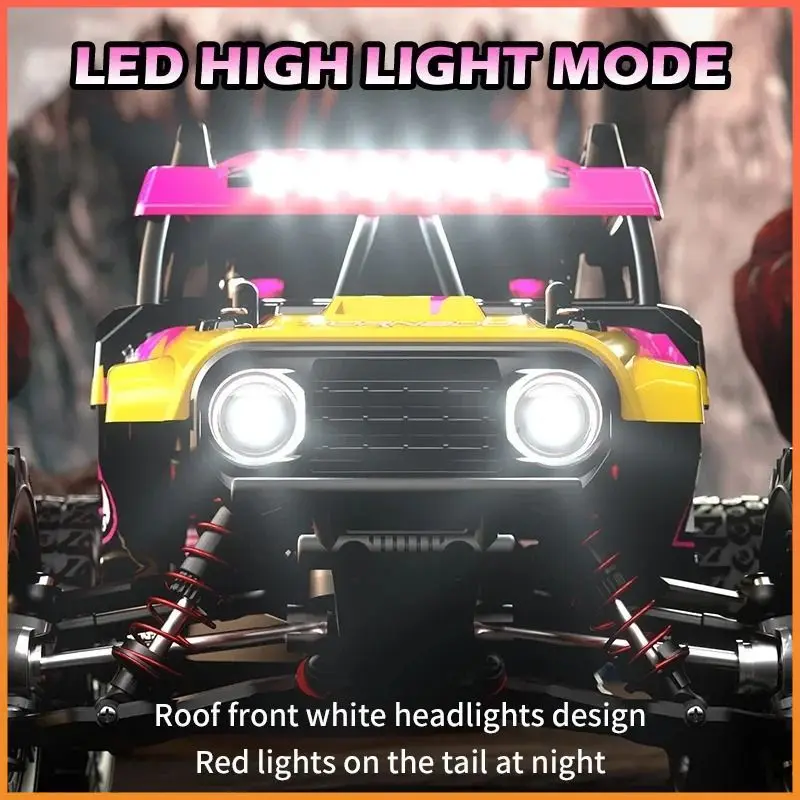 Coche Todoterreno Teledirigido.alta Velocidad, Vehículo De Control Remoto Con Faro LED, Sin Escobillas, 4x4, 75 KM/H, 4WD 1/12 2