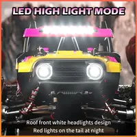 Coche Todoterreno Teledirigido.alta Velocidad, Vehículo De Control Remoto Con Faro LED, Sin Escobillas, 4x4, 75 KM/H, 4WD 1/12 2