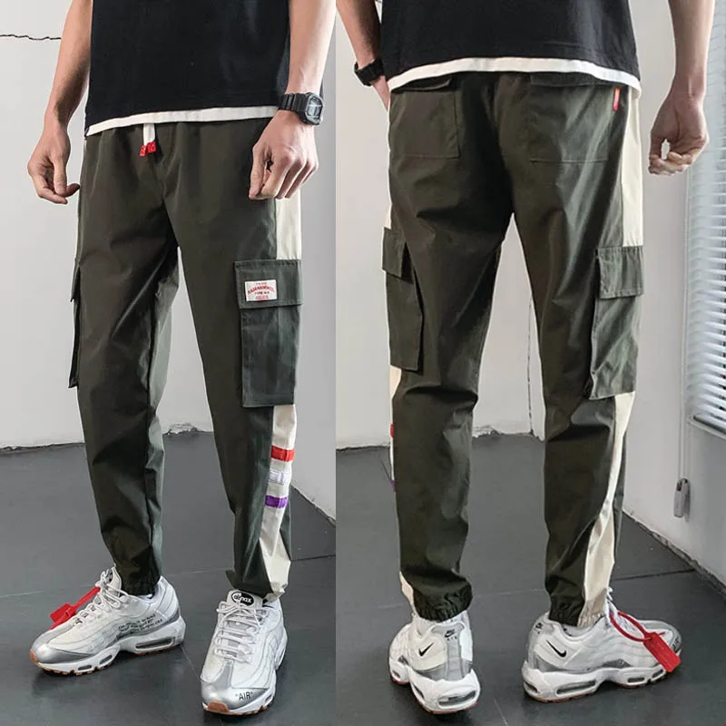 

New Men's Big Pocket Cargo Harem Pants Casual Trousers Male Hip Hop Men Jogger Sweatpants Fashion Streetwear Pants Oversized