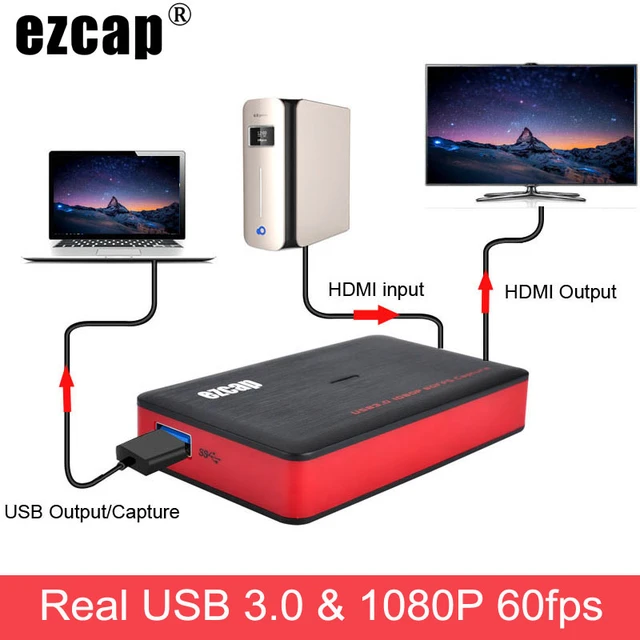 Ezcap-Carte d'acquisition vidéo USB 3.0, boîtier statique HDMI, jeu en  direct, pour XBOX, PS3, PS4, ordinateur portable, PC, YUY2, Full HD, 1080P,  60fps | AliExpress