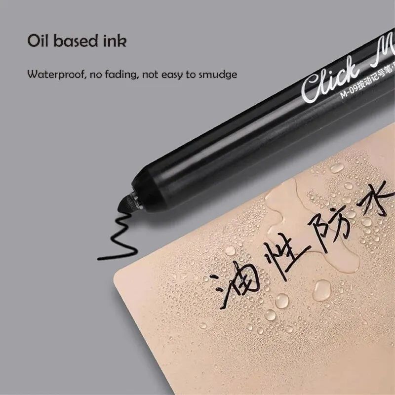 Permanent Marker 12Pcs Retractable Markers Permanent Fine Point Assorted Colors For Metal Plastic Paper