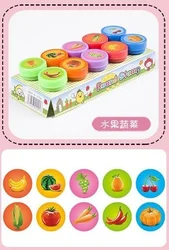 10-Pack Assorted Self-Inking Stamps for Kids - Fun & Creative Toy Stamps for Crafting and Decorating (10pcs fruit vegetabl)