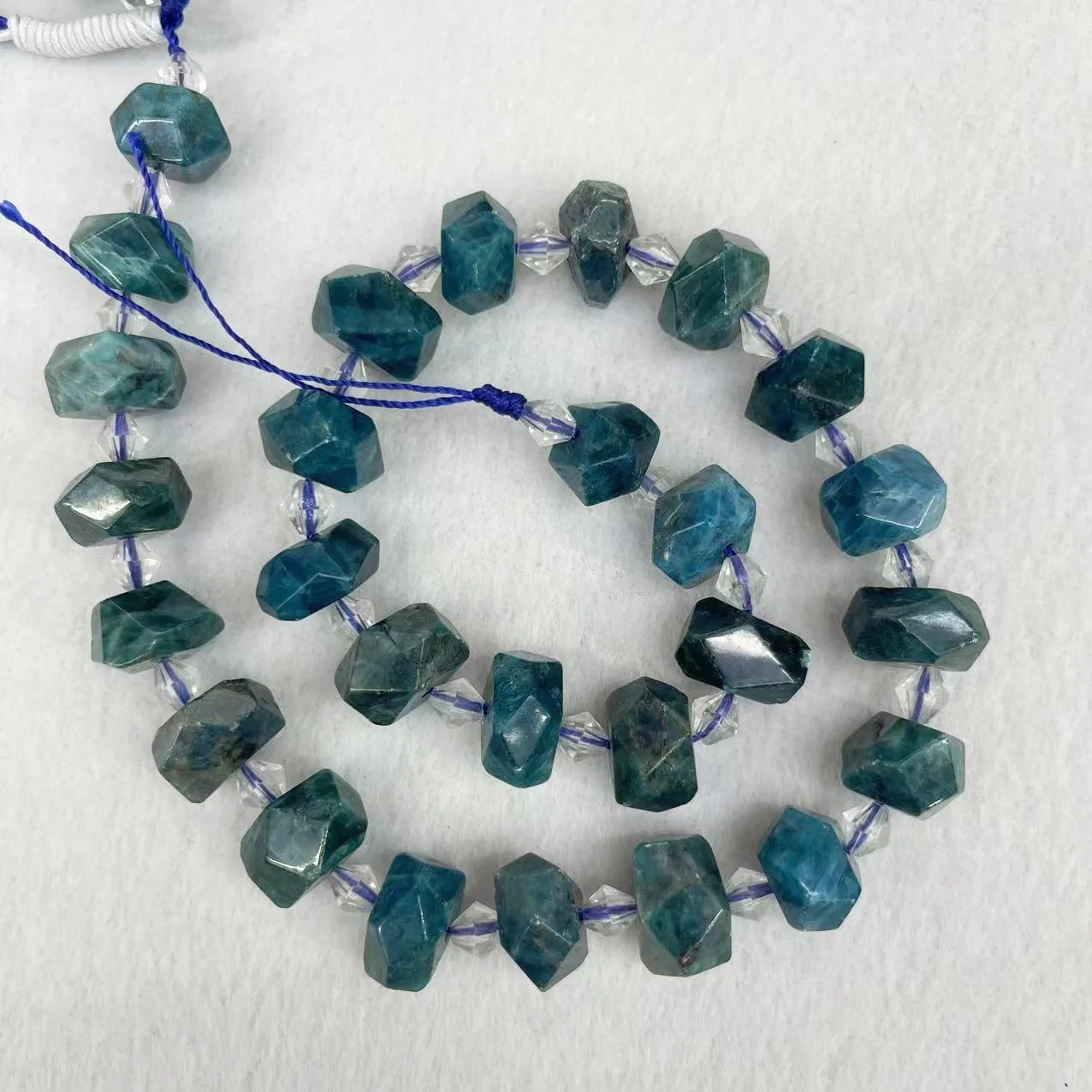 Natural Top Grade Irregular Blue Apatite Stone Agustite Freefrom Faceted Loose Spacer Beads Gems For DIY Jewelry Making Bracelet
