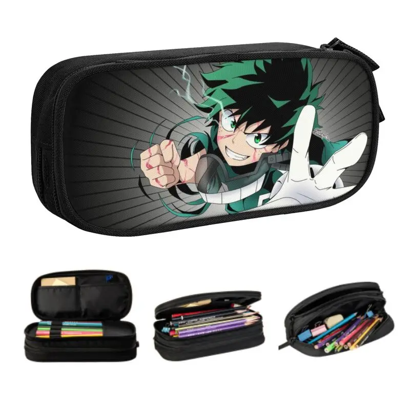 

Индивидуальные кавайные пеналы Izuku Midoriya для девочек и мальчиков, большая емкость, японский пенал для карандашей с рисунком героев моя геройская академия, манга, Школьные Аксессуары