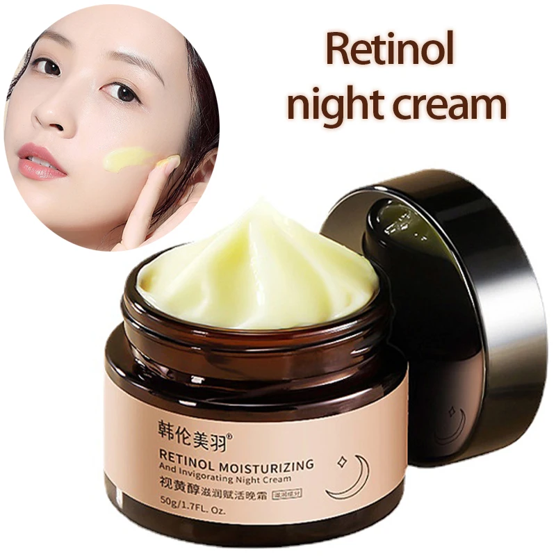 Retinol night cream brightens skin tone solves rough pores delicate smooth skin Shrink pores Moisturizing whitening care