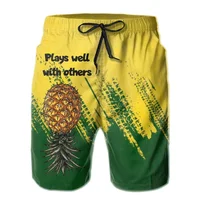 Full Print Pineapple Graphic Beach Shorts For Men Quick Dry Casual Plus Size Short Pants Men's Swim Trunks Ropa De Hombre 1