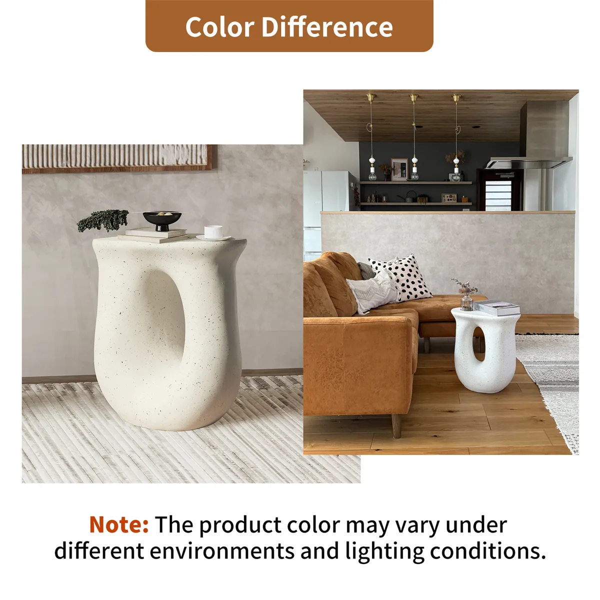 17.7" Pedestal Table Stand Cabin Decor, Handcast Polyresin, Full Color Finish End Table, Side Table, Plant Stand — view 6