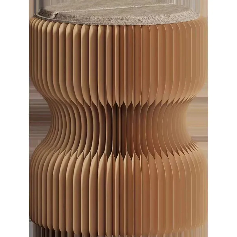 Portable Paper Folding Stool Shoe Changing Round Sitting Stool Living Room Small Bench Stacked Celebrity Short Stools