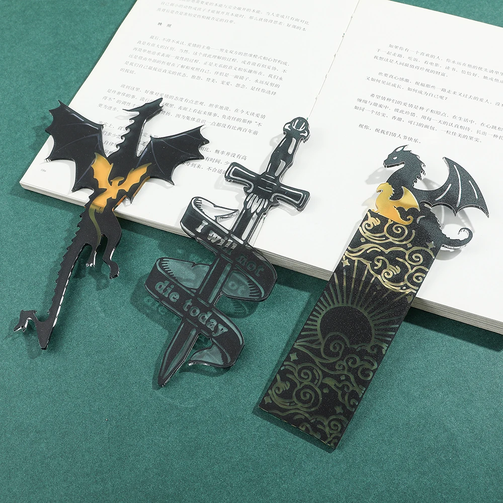 Acrylic Dragon Tassels Bookmark Magic Mysterious Ancient Beast Fantasy Page Marker Bookmark for Students Teachers acrylic bookmark animal bookmark bookmark page holder bookmark holder