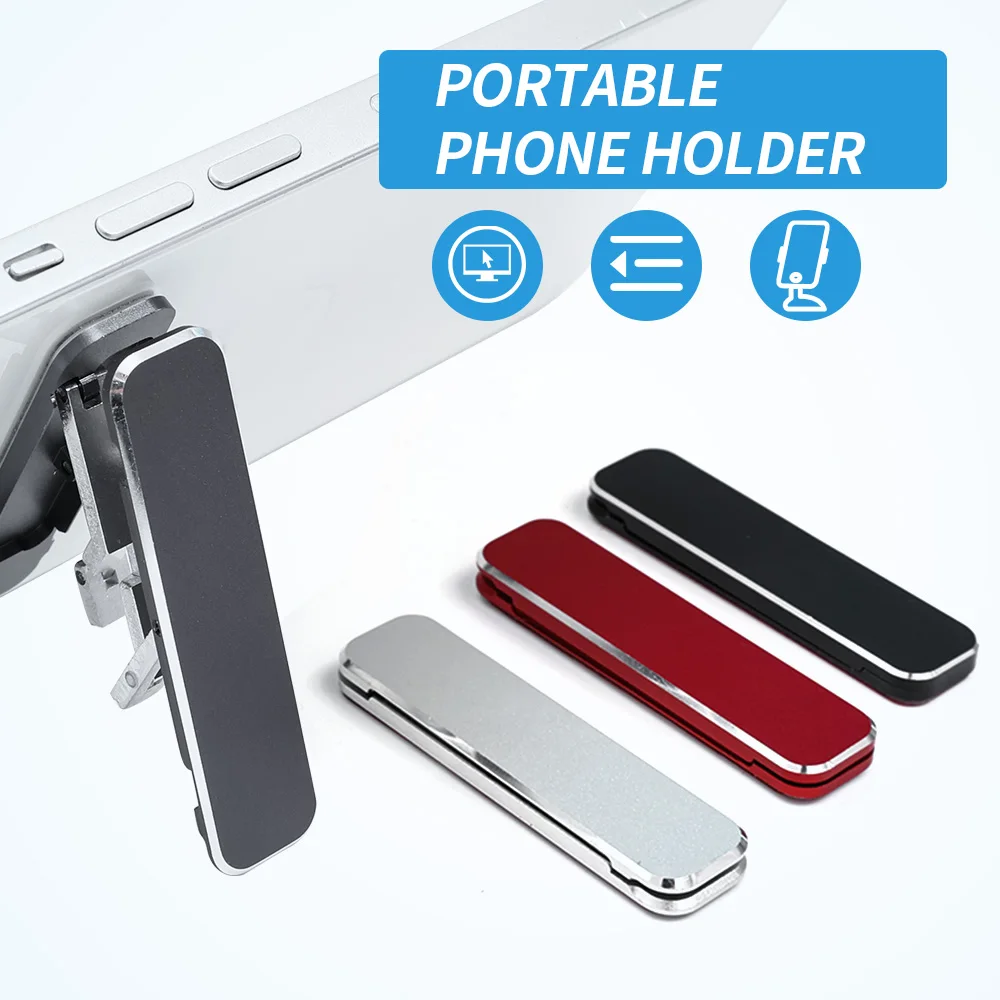 Universal Mini Metal Folding Mobile Phone Holder On Desktop Alloy Invisible Smartphone Holder Stand Mount For Iphone Xiaomi Poco