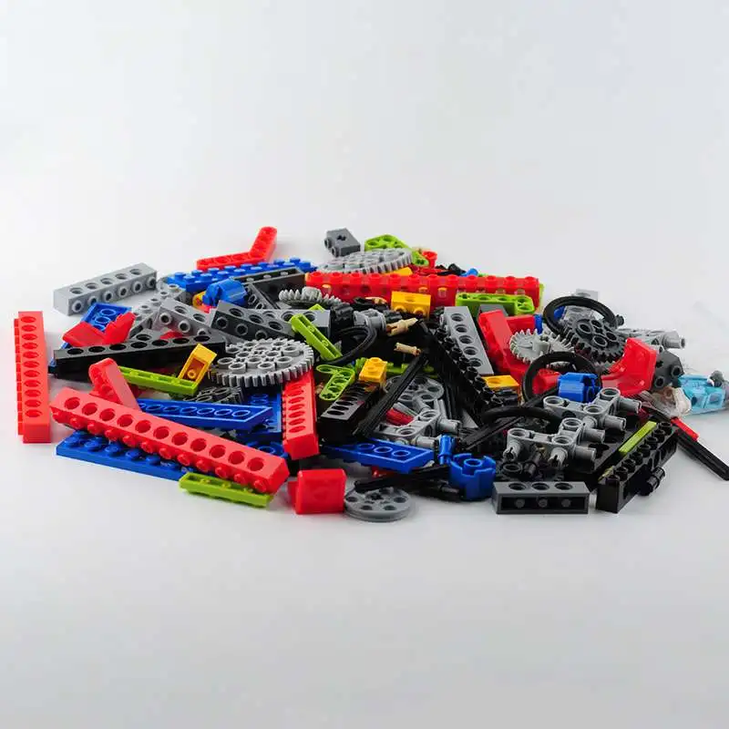 182pcs MOC Technical Set Gear Rack Push Rod Parts Curved Carrier Perforated Bricks Wheel Shaft Tire for legoeds Power Functions