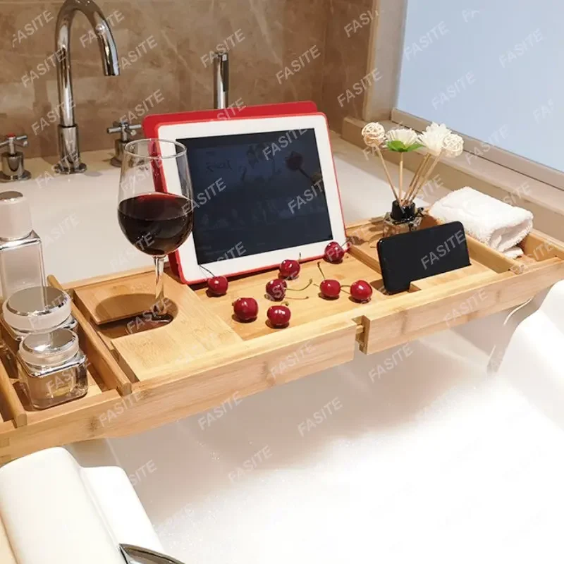 Hot Selling Luxury Extendable Tray Organizer Wine Rack Table Storage Bathroom Tray Adults Spa Banyo Tepsi Accessory