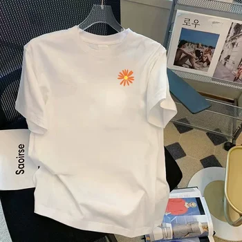 순면 반팔 티셔츠 여성 살구색 높은 감각 최고 여름 봄과 가을 내복 셔츠 느슨한 슬리밍 라운드 넥 한국 스타일