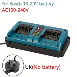 Universal Dual - Port Rapid Charger for 18V/20V Li - ion Batteries with Multiple Plug Options (UK Plug)