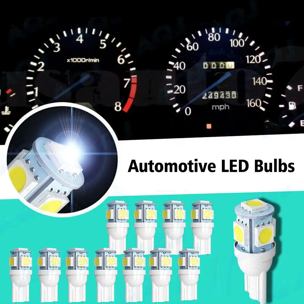 

Автомобильные лампы T10 5050 5smd 5W5, лампы с клиновидным цоколем 12 В, аксессуары, лампочка для автомобиля, индикатор ширины интерьера, 20/50 шт., Q0W8