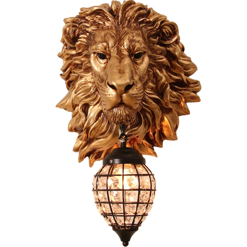 

Hot Sales Nordic Vintage Lion Wall Lamps Home Decoration Light Bedroom Led Wall Light
