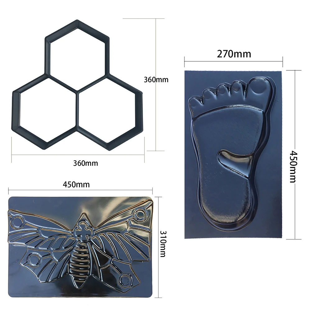 Paving Pavement Mold Concrete Mould DIY Manually Walk Road Concrete Cement Brick Path Maker Molds for Garden Ornament