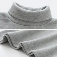 Little Girls Long Sleeve Tee Shirts Soft Turtleneck Layering Pullover Slim Stretchy Tops 2