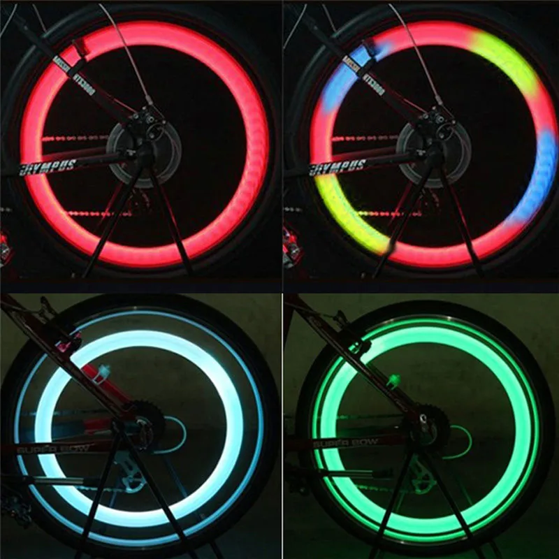 1PC Bicycle Light Bike Lamp Tyre Tire Valve Caps Wheel Spokes Cycling Lanterns Bicycle Accessories 4 Colors Waterproof bicycle parts bike accessories