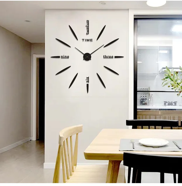 3D Luminous Wall Clock Stickers DIY Digital Clock Frameless Silent