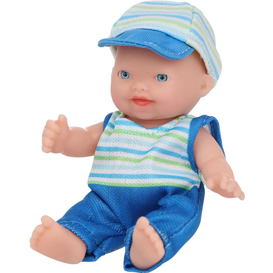 12cm Mini Baby Doll for Kids Realistic Smiling Newborn Doll with Outfit Pajamas Doll Clothes Kids Birthday Gifts Children's Toys - 3