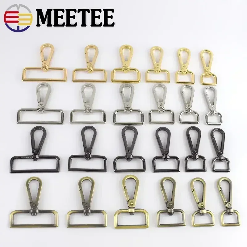 5/10Pcs Meetee 16-50mm 금속 버클 가방 스트랩 걸이 수화물 개 목걸이 회전 Clasps 트리거 클립 스냅 후크 DIY 공예