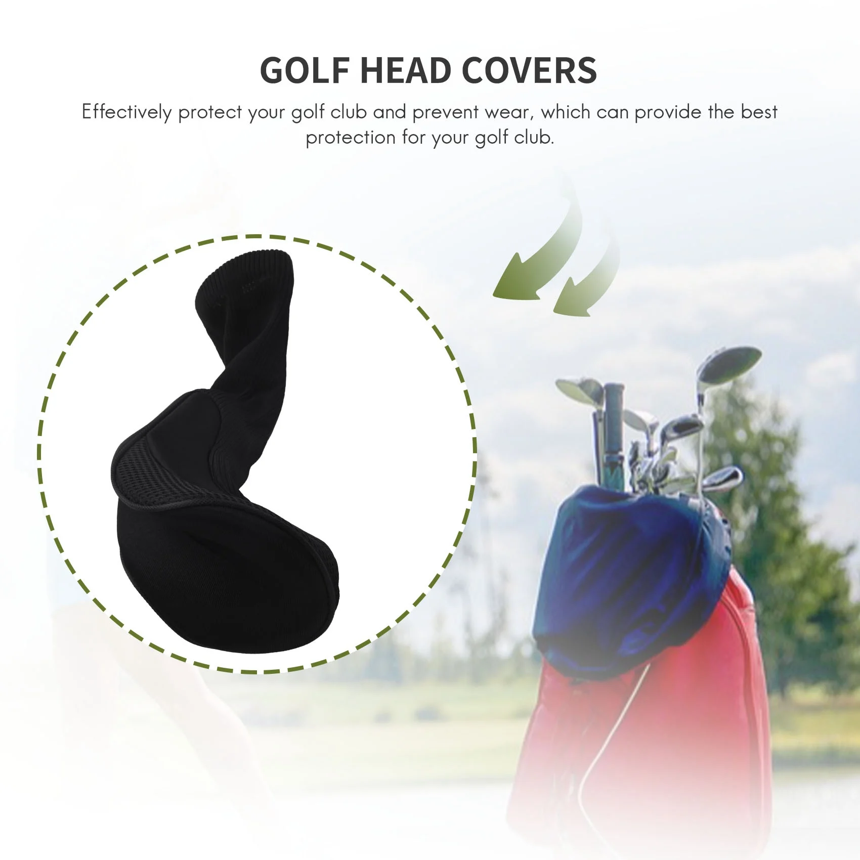 Copricapo Da Golf Nero Driver 1 3 5 Copricapo Da Fairway Woods Per Mazze Da Golf Adatto A Tutte Le Carene E Driver Club 3 Pezzi