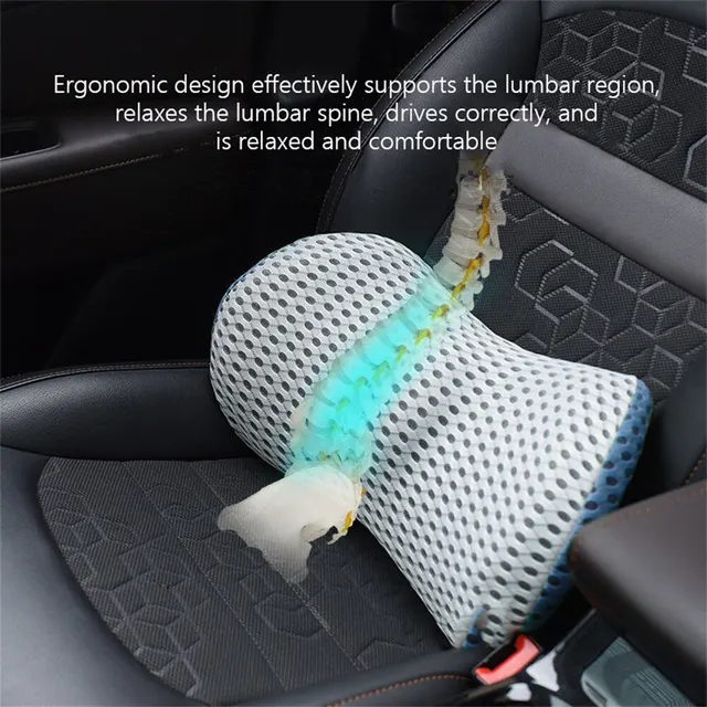 Coussin à mémoire de forme respirant, accessoires d'intérieur, oreiller de couchage pour lit, siège de voiture, oreiller de taille, soutien lombaire, coussin en mousse pour voiture 3