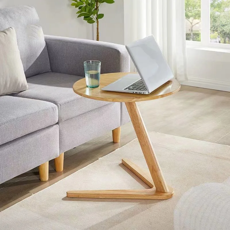 Side End Table Lift Top Coffee Table Solid Wood Side Dining Table Coffee Tea Round Furniture Living Room Camping Cafe Wood Table