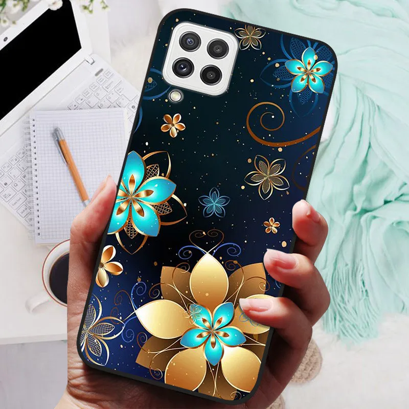 Black Silicone Soft Case with Lion and Wolf Design - Protective Shell for Samsung Galaxy A22/A22s 5G