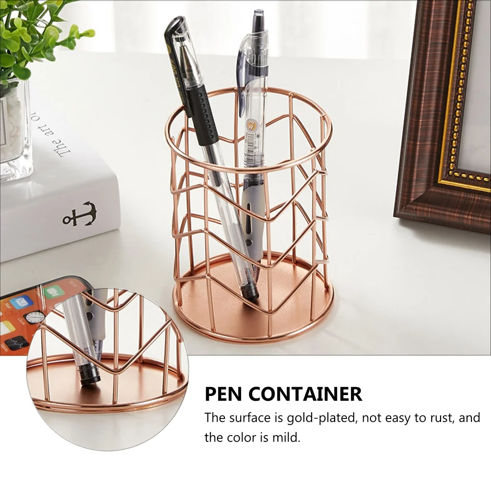 Metal Mesh Container Organizer Storage Box Hollow Desktop Pen Holder Clips Box Pencil Container Case School Office Tools