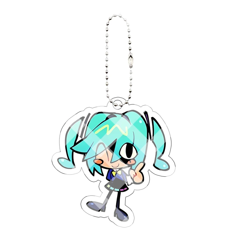 Kawaii Hatsune Miku Acrylic Keychain - Exquisite Anime Girl Pendant & Cosplay Decor Keyring Gift