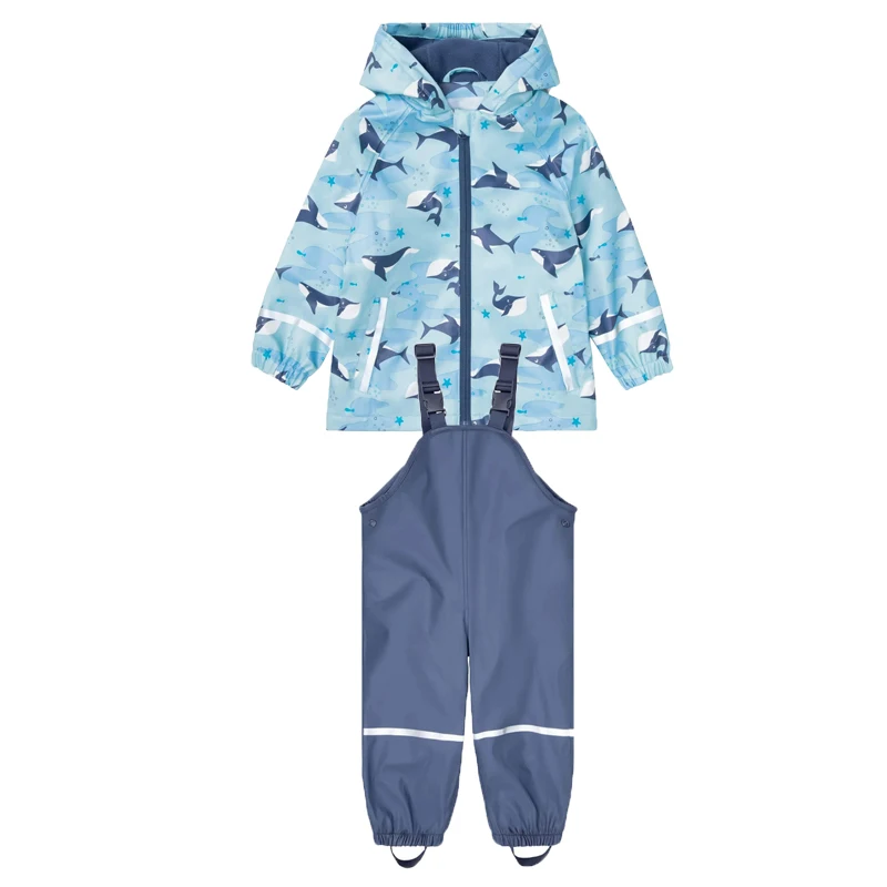 Waterproof Fleece Boy Clothing Set Hooded Rain Sport Girl Suits Winter Children Costume Overalls Coat Clothes Rainwear kids clothing set girls clothing set kids sports suit boys clothing set children sports suit