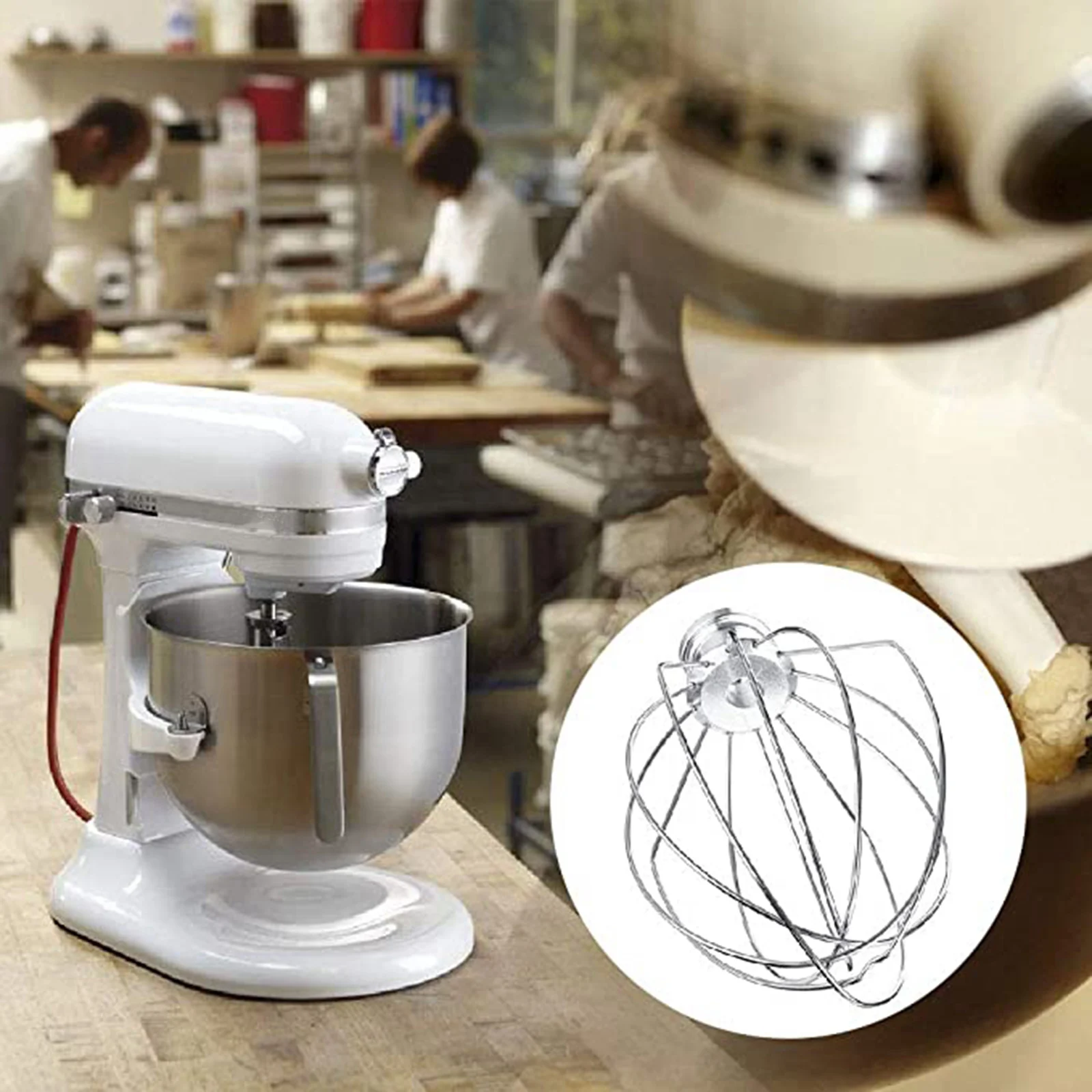 3pcs Mixer Replacement Set Flat Beater K45WW Wire Whip Dough Hook Mixer Accessories for K5SS KP50 KPM5 KSMC5 2