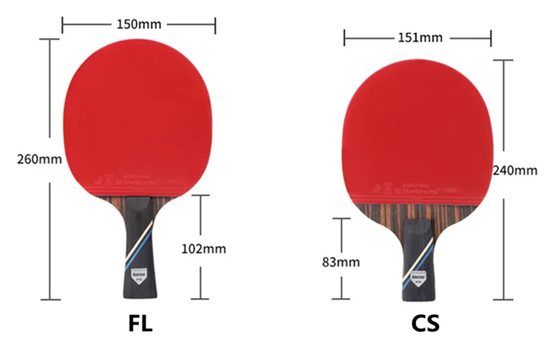 Description Picture 3 of itemKOKUTAKU X6 Star Ping Pong Paddle Advanced 7 Plywood Ebony Carbon Table Tennis Racket Set for Training School Club