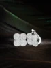 Full Moissanite Earrings Flower Earring Four-leaf Clover Clip Earring for Women 925 Sterling Silver Earring with Gra Certificate 1